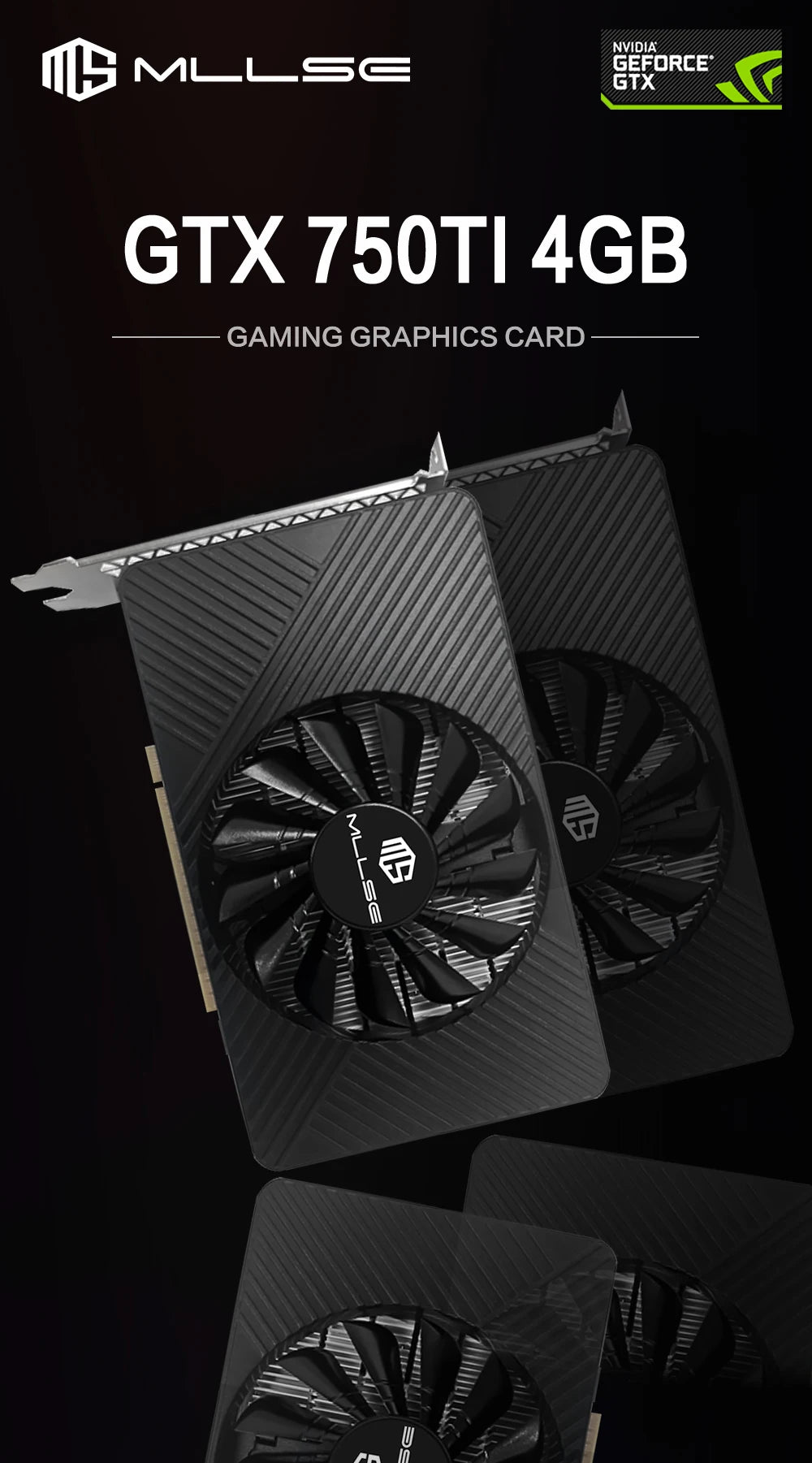 MLLSE GTX 750Ti 4GB Graphics Card GDDR5 128Bit DVI VGA PCI-E 3.0 Geforce GPU Gtx 750 8gb Gaming Video Card Placa De Video