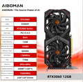 AIBOMAN Graphics Cards GeForce RTX 3060 12GB NVIDIA GPU GDDR6 192bit 8Pin PCI-E 4.0 x16 rtx3060 12gb Suitable for gaming   5.0   4 Reviews   ౹   11 sold